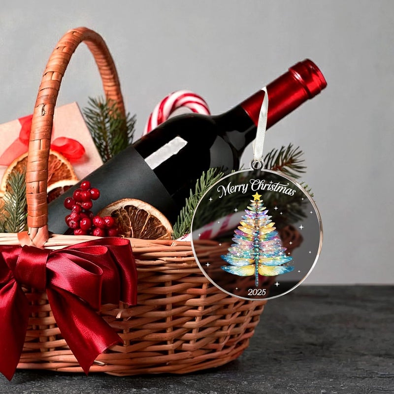 HEXMOZ Dragonfly Christmas Ornament 2025 - Dragon Fly Ornaments for Christmas Tree - Dragonfly Gifts for Women and Men - Acrylic Holiday Decoration, Unique Keepsake for Home Decor Lovers - Image 5